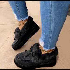 COPY - Women Snow Faux Fur Platform Slip-on Loafer Boots